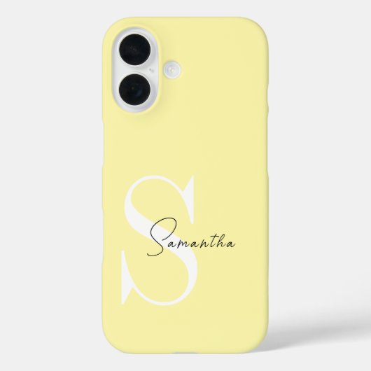 Coque iphone Pastel Jaune Personnalisé avec Monogr (Verso)