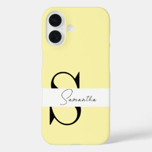 Coque iphone Pastel Jaune Personnalisé avec Monogr