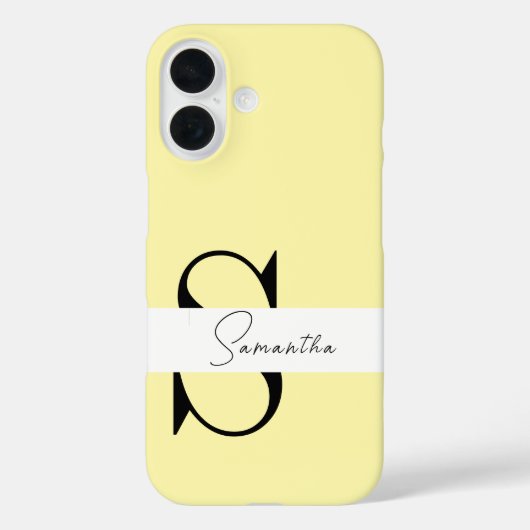 Coque iphone Pastel Jaune Personnalisé avec Monogr (Verso)