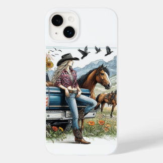 Coque iphone personnalisable Cowgirl Art