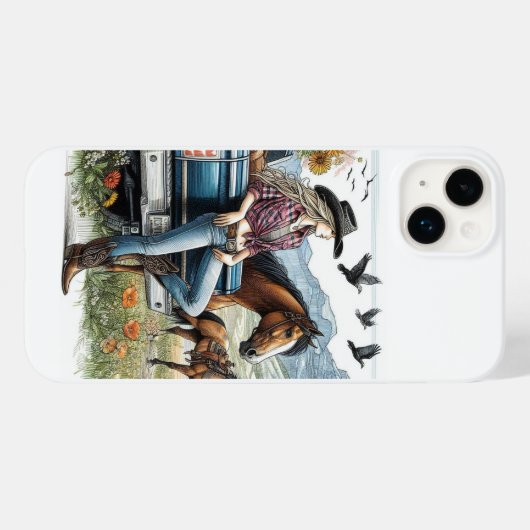 Coque iphone personnalisable Cowgirl Art (Verso (horizontal))