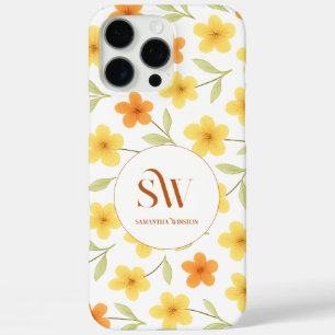 Coque iphone personnalisé avec orange Fleur jaune
