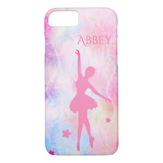 Coque iphone personnalisé Ballerina Pastel Rose (Dos)
