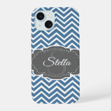 Coque iphone personnalisé Blue Chevron