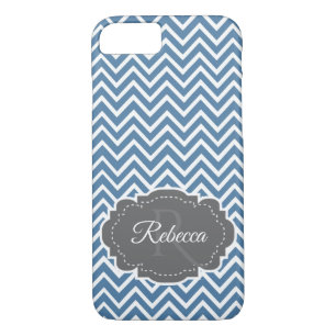 Coque iphone personnalisé Blue Chevron
