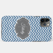Coque iphone personnalisé Blue Chevron (Dos (Horizontal))