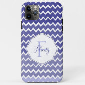 Coque iphone personnalisé Blue Ombre Chevron (Dos)