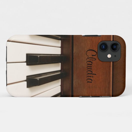 Coque iphone personnalisé de musique de piano (Dos (Horizontal))