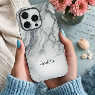 Coque iphone personnalisé en marbre gris