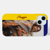 Coque iphone personnalisé Gold et Blue One-Photo (Verso (horizontal))