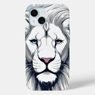 Coque iphone personnalisé, Lion blanc visage desig