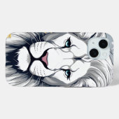 Coque iphone personnalisé, Lion blanc visage desig (Verso (horizontal))