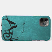 coque iphone personnalisé Lovebirds turquoise (Dos (Horizontal))
