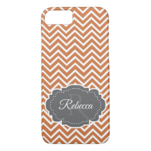Coque iphone personnalisé Orange Chevron