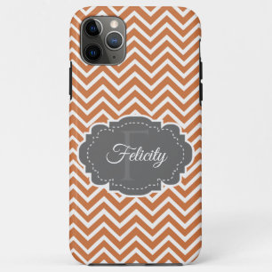 Coque iphone personnalisé Orange Chevron