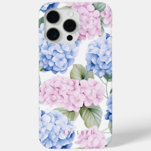 Coque iphone personnalisé Pink Blue hydrangea