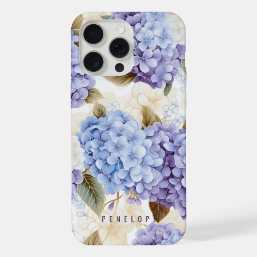Coque iphone personnalisé Purple Blue hydrangea (Verso)