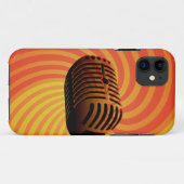 Coque iphone personnalisé Retro Microphone (Dos (Horizontal))