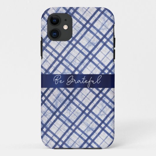 coque iphone plaid bleu Abstrait (Dos)