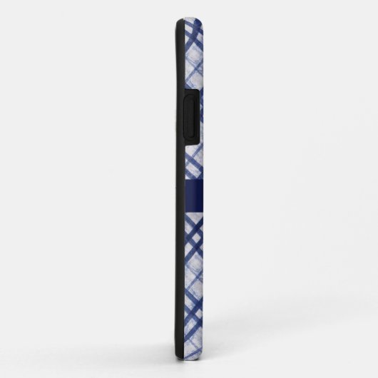 coque iphone plaid bleu Abstrait (Dos/Droite)