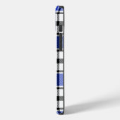 Coque iphone Plaid bleu, noir et blanc HAMbWG (Verso / Gauche)
