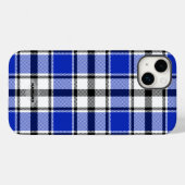Coque iphone Plaid bleu, noir et blanc HAMbWG (Verso (horizontal))