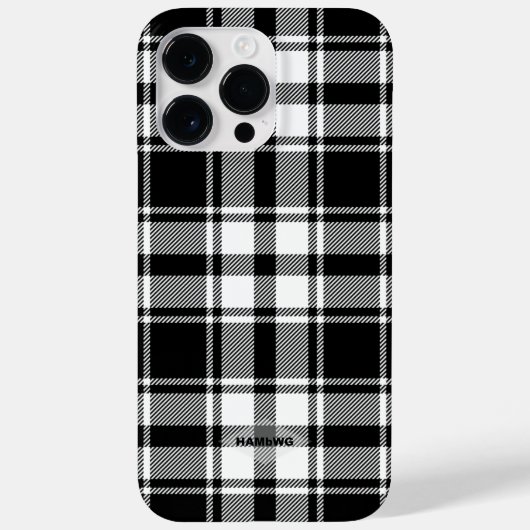 Coque iphone Plaid noir et blanc HAMbWG (Verso)