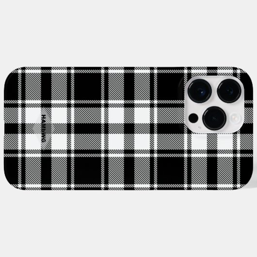 Coque iphone Plaid noir et blanc HAMbWG (Verso (horizontal))