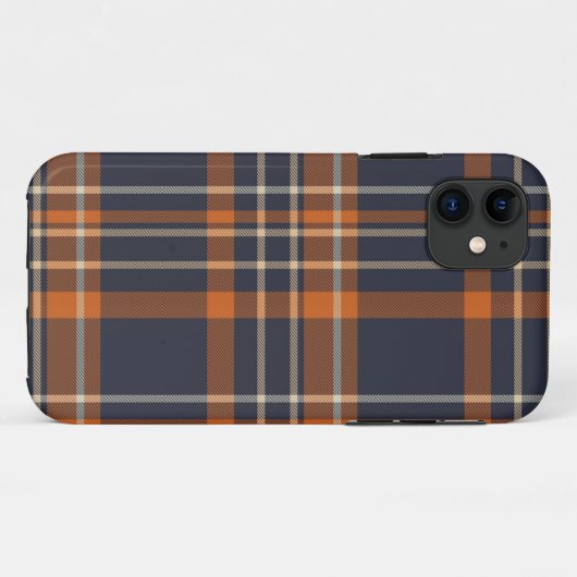 coque iphone plaid orange et bleu (Dos (Horizontal))