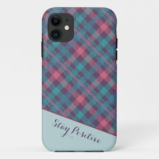 Coque iphone plaid violet (Dos)