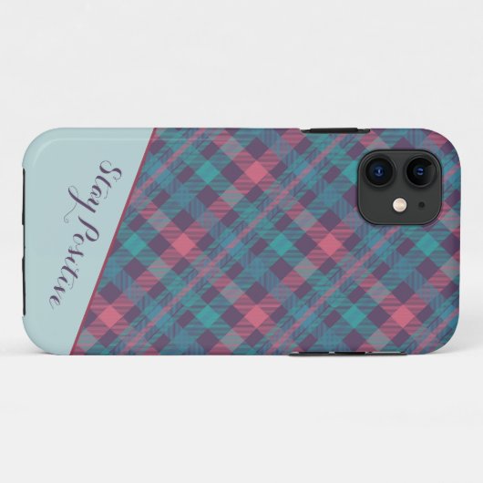 Coque iphone plaid violet (Dos (Horizontal))