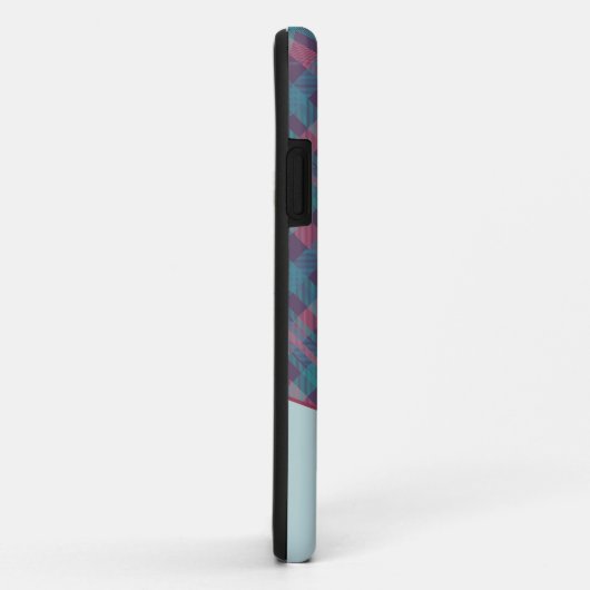 Coque iphone plaid violet (Dos/Droite)