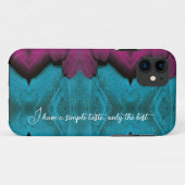 Coque iphone plumage bleu personnalisé (Dos (Horizontal))