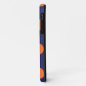 coque iphone Polka Dot Marine bleu & orange (Dos/Gauche)