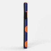 coque iphone Polka Dot Marine bleu & orange (Dos/Droite)