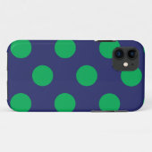 coque iphone Polka Dot Marine Bleu & Vert (Dos (Horizontal))