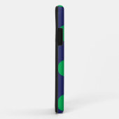 coque iphone Polka Dot Marine Bleu & Vert (Dos/Droite)