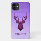 Coque iphone Polygonal Violet Et Coque De Cerf (Dos)