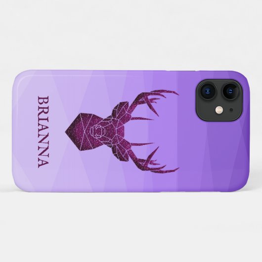 Coque iphone Polygonal Violet Et Coque De Cerf (Dos (Horizontal))