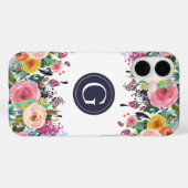 Coque iphone pomme Monogramme Floral Peint (Verso (horizontal))