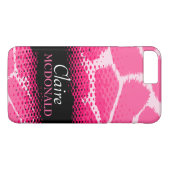 Coque iphone poster de animal graphique rose (Dos (Horizontal))