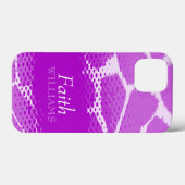 Coque iphone poster de animal graphique violet (Verso (horizontal))