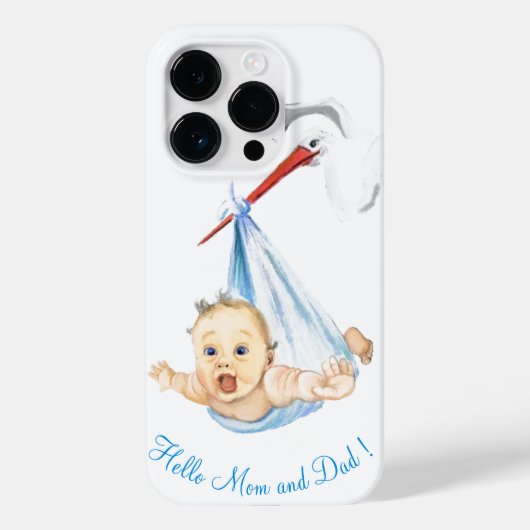 Coque iphone pour bébé porteuse de cigogne Bonjour (Verso)