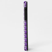 Coque iphone pourpre Améthyste Motif avec Monogram (Dos/Gauche)