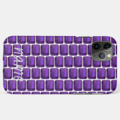 Coque iphone pourpre Améthyste Motif avec Monogram (Dos (Horizontal))