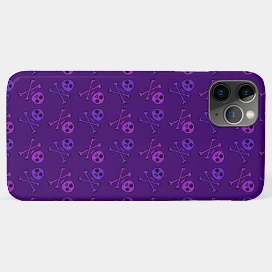 Coque iphone pourpre de crânes (Dos (Horizontal))