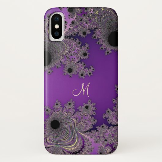 Coque iphone pourpre perlé de monogramme de (Dos)