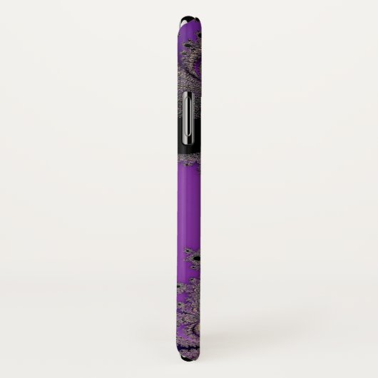 Coque iphone pourpre perlé de monogramme de (Dos/Droite)