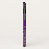 Coque iphone pourpre perlé de monogramme de (Dos/Gauche)