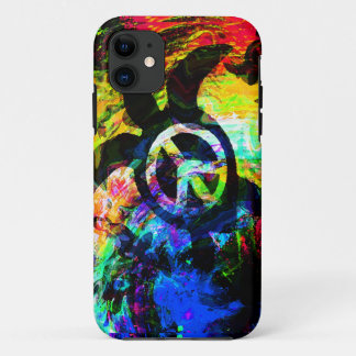Coque iphone psychédélique de tortue de paix